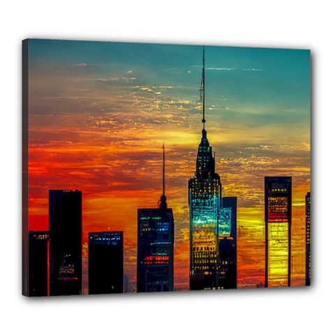 New York City Skyline Usa Canvas 24  X 20  (stretched) by Ndabl3x