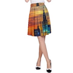 New York City Skyline Usa A-line Skirt by Ndabl3x