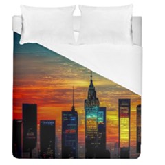 New York City Skyline Usa Duvet Cover (queen Size) by Ndabl3x