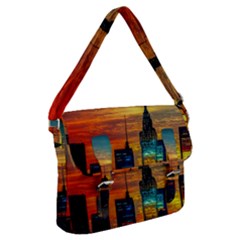 New York City Skyline Usa Buckle Messenger Bag by Ndabl3x