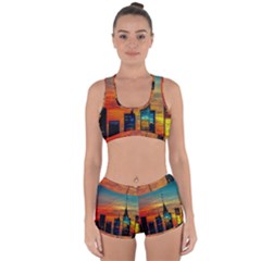 New York City Skyline Usa Racerback Boyleg Bikini Set by Ndabl3x