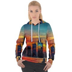 New York City Skyline Usa Women s Overhead Hoodie by Ndabl3x