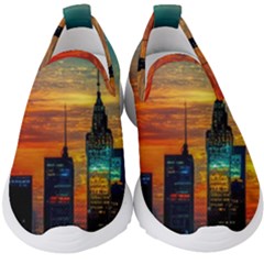 New York City Skyline Usa Kids  Slip On Sneakers