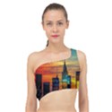 New York City Skyline Usa Spliced Up Bikini Top  View1