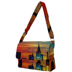 New York City Skyline Usa Full Print Messenger Bag (l) by Ndabl3x