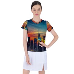 New York City Skyline Usa Women s Sports Top by Ndabl3x