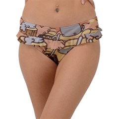 Pusheen Cute Fall The Cat Frill Bikini Bottoms by Ndabl3x