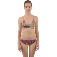 Pusheen Cute Fall The Cat Wrap Around Bikini Set by Ndabl3x