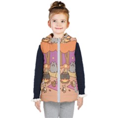 Pusheen Cute Fall The Cat Kids  Hooded Puffer Vest by Ndabl3x