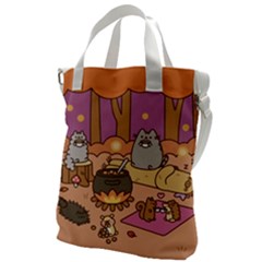 Pusheen Cute Fall The Cat Canvas Messenger Bag by Ndabl3x