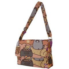 Pusheen Cute Fall The Cat Full Print Messenger Bag (s) by Ndabl3x