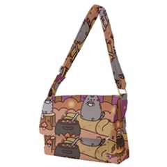 Pusheen Cute Fall The Cat Full Print Messenger Bag (m) by Ndabl3x