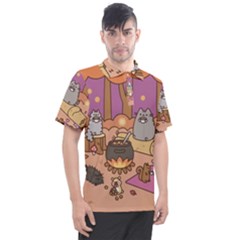 Pusheen Cute Fall The Cat Men s Polo T-shirt by Ndabl3x