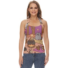 Pusheen Cute Fall The Cat Basic Halter Top by Ndabl3x