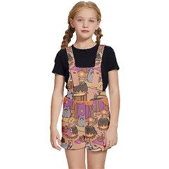 Pusheen Cute Fall The Cat Kids  Short Overalls by Ndabl3x