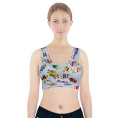 Fish Ocean Sea Water Diving Blue Sports Bra With Pocket by Ndabl3x