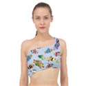 Fish Ocean Sea Water Diving Blue Spliced Up Bikini Top  View1