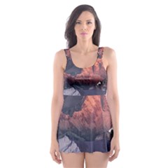 Adventure Psychedelic Mountain Skater Dress Swimsuit by Ndabl3x