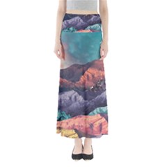 Adventure Psychedelic Mountain Full Length Maxi Skirt by Ndabl3x