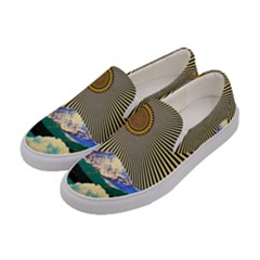 Surreal Art Psychadelic Mountain Women s Canvas Slip Ons by Ndabl3x