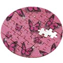 Pink Glitter Butterfly Wooden Puzzle Round View2