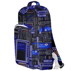 Blue Computer Monitor With Chair Game Digital Art Double Compartment Backpack by Bedest