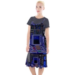 Blue Computer Monitor With Chair Game Digital Art Camis Fishtail Dress by Bedest