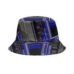 Blue Computer Monitor With Chair Game Digital Art Bucket Hat by Bedest