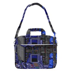 Blue Computer Monitor With Chair Game Digital Art Macbook Pro 16  Shoulder Laptop Bag