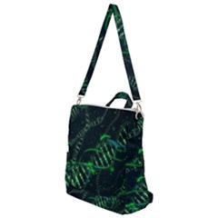 Green And Black Abstract Digital Art Crossbody Backpack by Bedest