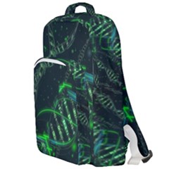 Green And Black Abstract Digital Art Double Compartment Backpack by Bedest