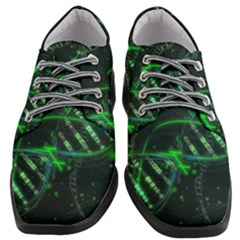 Green And Black Abstract Digital Art Women Heeled Oxford Shoes by Bedest