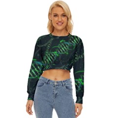 Green And Black Abstract Digital Art Lightweight Long Sleeve Sweatshirt by Bedest