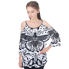 Moth Flutter Sleeve T-shirt 