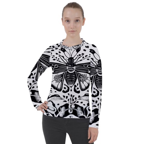 Moth Women s Pique Long Sleeve T-shirt by Valentinaart