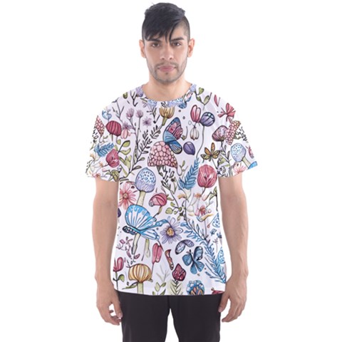 Mushroom Pattern Men s Sport Mesh T-shirt by Valentinaart