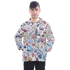 Mushroom Pattern Men s Half Zip Pullover by Valentinaart