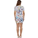 Mushroom pattern Low Cut Cap Sleeve Mini Dress View4