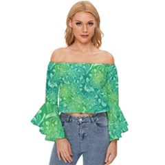 Retro-03 Off Shoulder Flutter Bell Sleeve Top by nateshop