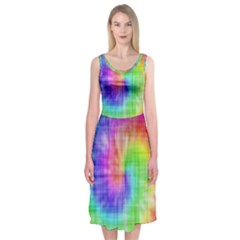 Watercolor-batik Midi Sleeveless Dress by nateshop