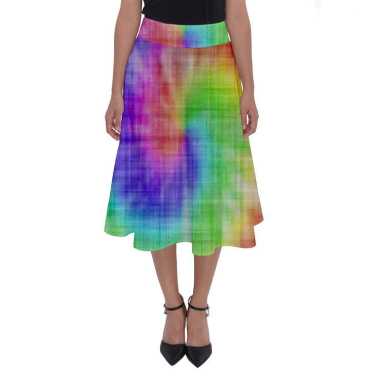 Watercolor-batik Perfect Length Midi Skirt