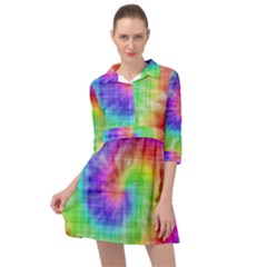 Watercolor-batik Mini Skater Shirt Dress by nateshop