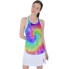 Watercolor-batik Racer Back Mesh Tank Top by nateshop