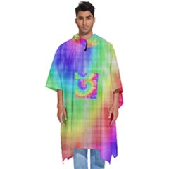 Watercolor-batik Men s Hooded Rain Ponchos by nateshop