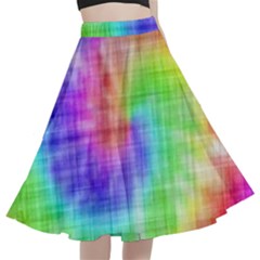 Watercolor-batik A-line Full Circle Midi Skirt With Pocket