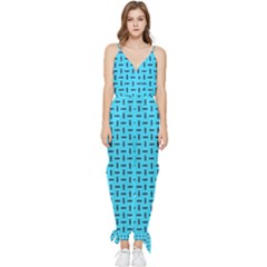 Pattern-123 Sleeveless Tie Ankle Chiffon Jumpsuit by nateshop