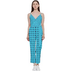 Pattern-123 V-neck Camisole Jumpsuit by nateshop