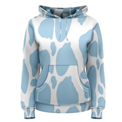 Cow Print, Aesthetic, Y, Blue, Baby Blue, Pattern, Simple Women s Pullover Hoodie by nateshop