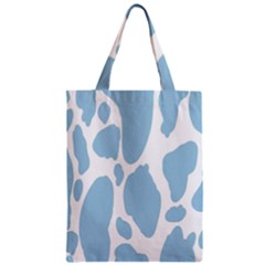 Cow Print, Aesthetic, Y, Blue, Baby Blue, Pattern, Simple Zipper Classic Tote Bag by nateshop