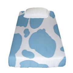 Cow Print, Aesthetic, Y, Blue, Baby Blue, Pattern, Simple Fitted Sheet (single Size) by nateshop